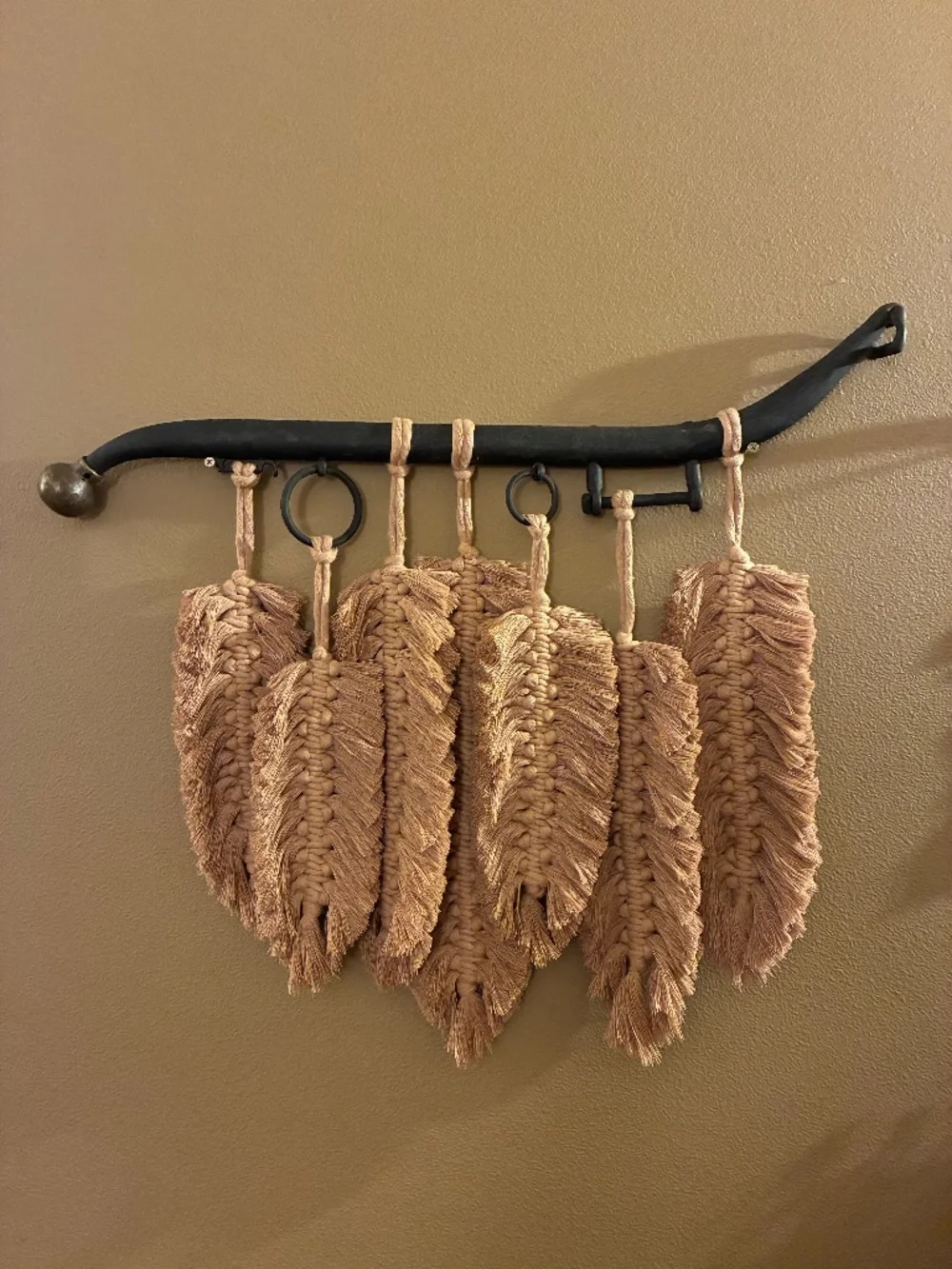Various Macrame Feather Wall Hangings